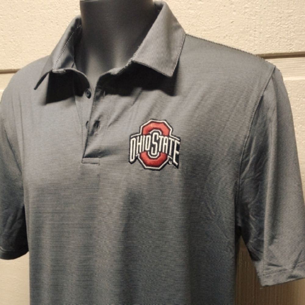 Ohio State Buckeyes Gray Polo Shirt L